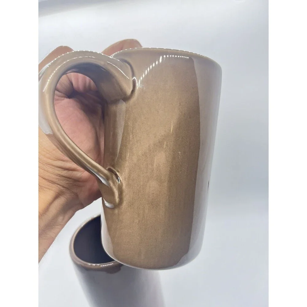 Pottery Barn Studio Mugs by Barbara Eigen Tall Coffee Mugs Set of 2 Brown
